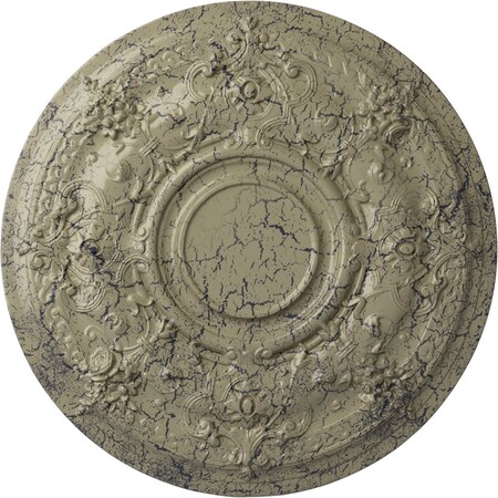 Ekena Millwork Darnay Ceiling Medallion (Fits Canopies up to 7 1/4"), 29 1/4"OD x 2"P, Castle Stone Crackle CM29DACSC